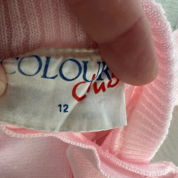 Vintage Little Girls 70’s Ice Skating Bear Pink Sweater Outfit in size 9-12 M - Picture 3 of 12